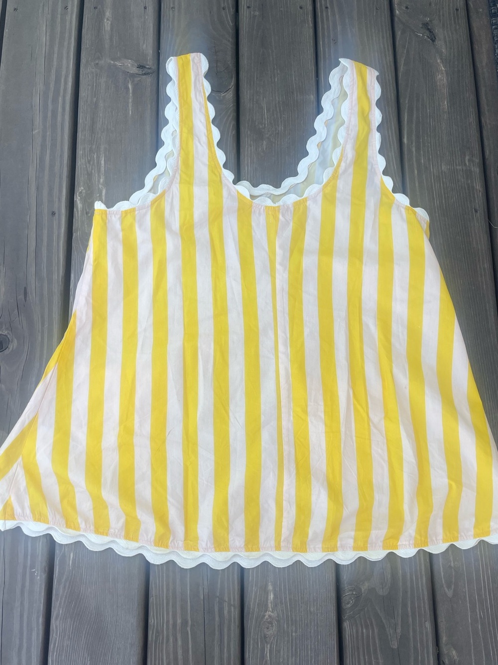 Elizabeth Gillett Striped Yellow
Blush Apron with Pockets Coverup - Picture 4 of 5